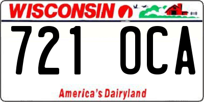 WI license plate 721OCA