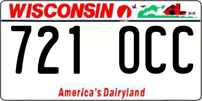 WI license plate 721OCC