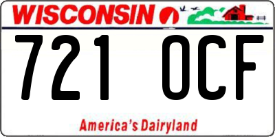 WI license plate 721OCF