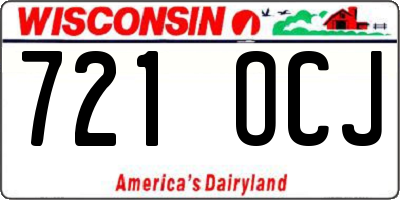 WI license plate 721OCJ