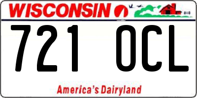 WI license plate 721OCL
