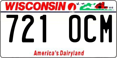 WI license plate 721OCM