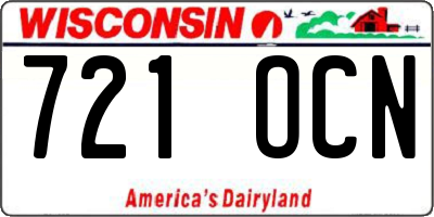 WI license plate 721OCN