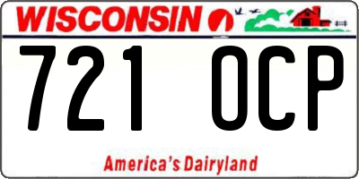 WI license plate 721OCP