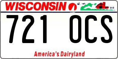 WI license plate 721OCS