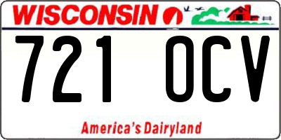 WI license plate 721OCV