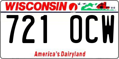 WI license plate 721OCW