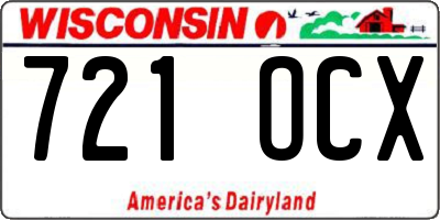 WI license plate 721OCX