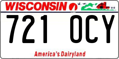 WI license plate 721OCY