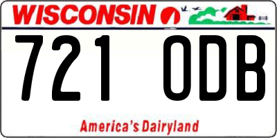 WI license plate 721ODB