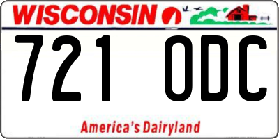 WI license plate 721ODC