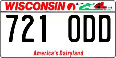 WI license plate 721ODD