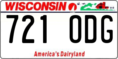 WI license plate 721ODG