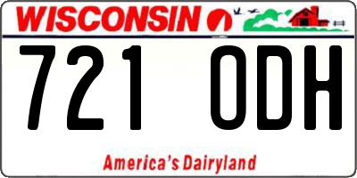 WI license plate 721ODH