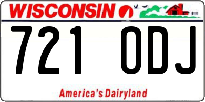WI license plate 721ODJ