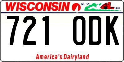 WI license plate 721ODK