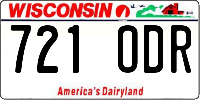 WI license plate 721ODR