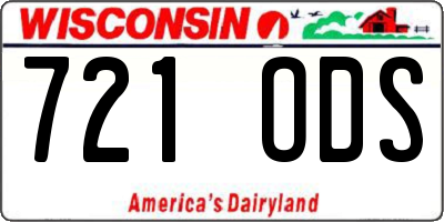WI license plate 721ODS