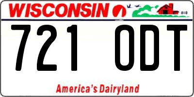WI license plate 721ODT