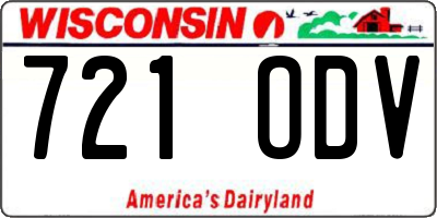 WI license plate 721ODV