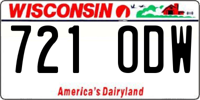 WI license plate 721ODW
