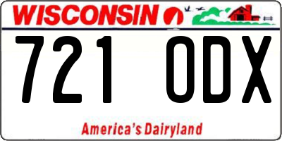 WI license plate 721ODX
