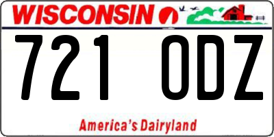 WI license plate 721ODZ