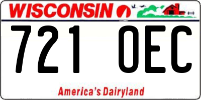 WI license plate 721OEC
