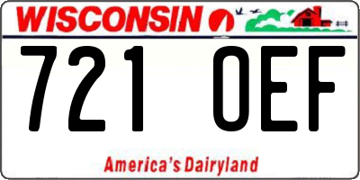 WI license plate 721OEF