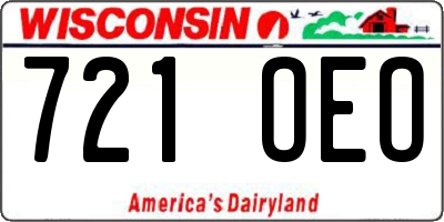 WI license plate 721OEO
