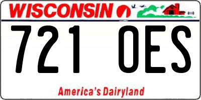 WI license plate 721OES