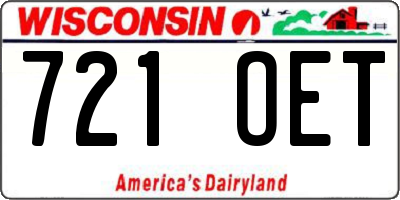 WI license plate 721OET