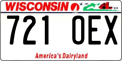 WI license plate 721OEX