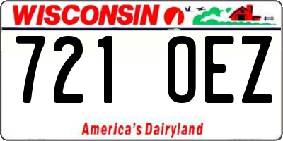 WI license plate 721OEZ