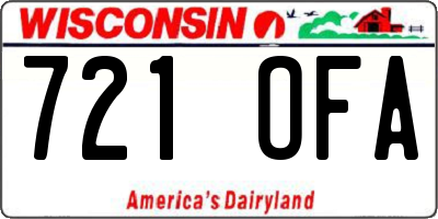 WI license plate 721OFA