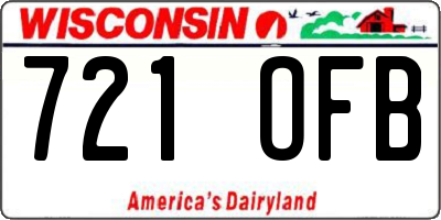 WI license plate 721OFB