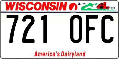 WI license plate 721OFC