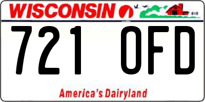 WI license plate 721OFD