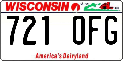 WI license plate 721OFG