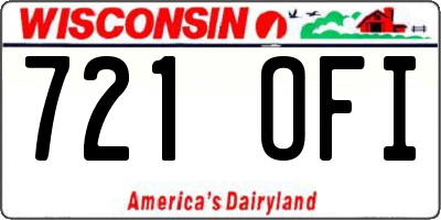 WI license plate 721OFI
