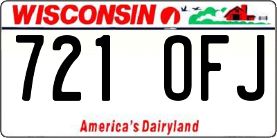WI license plate 721OFJ