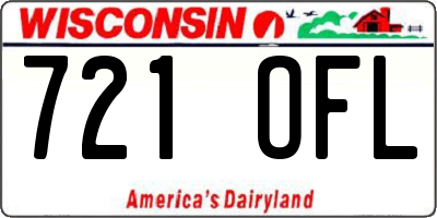 WI license plate 721OFL