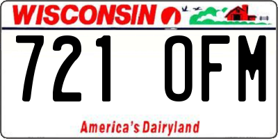 WI license plate 721OFM