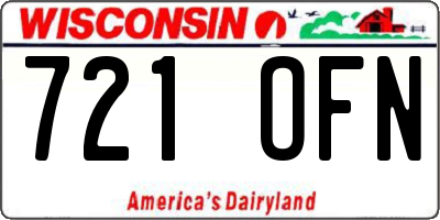 WI license plate 721OFN