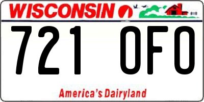 WI license plate 721OFO