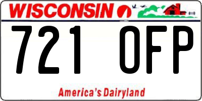 WI license plate 721OFP