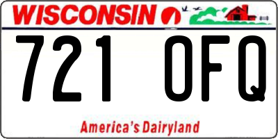 WI license plate 721OFQ