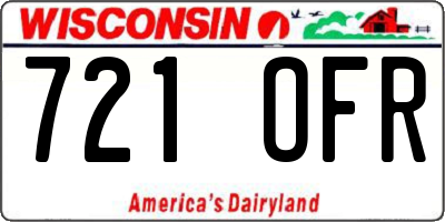 WI license plate 721OFR