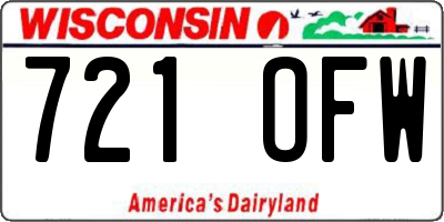 WI license plate 721OFW