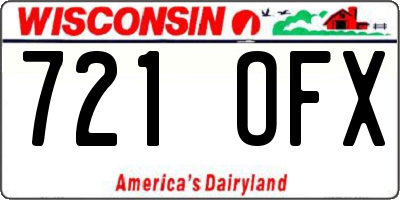 WI license plate 721OFX